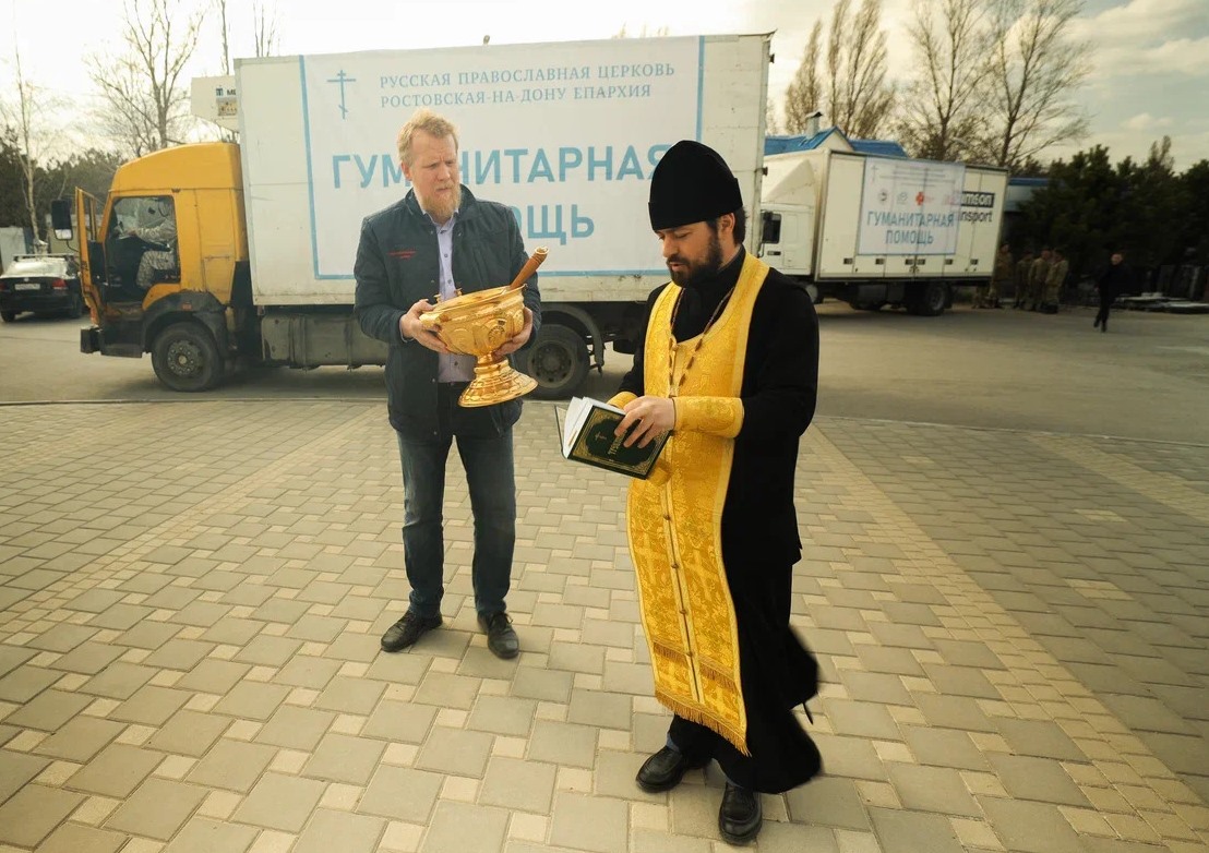 Отправка новой партии гуманитарной помощи пострадавшим мирным жителям от Ростовской-на-Дону епархии. Фото: Мария Лурье