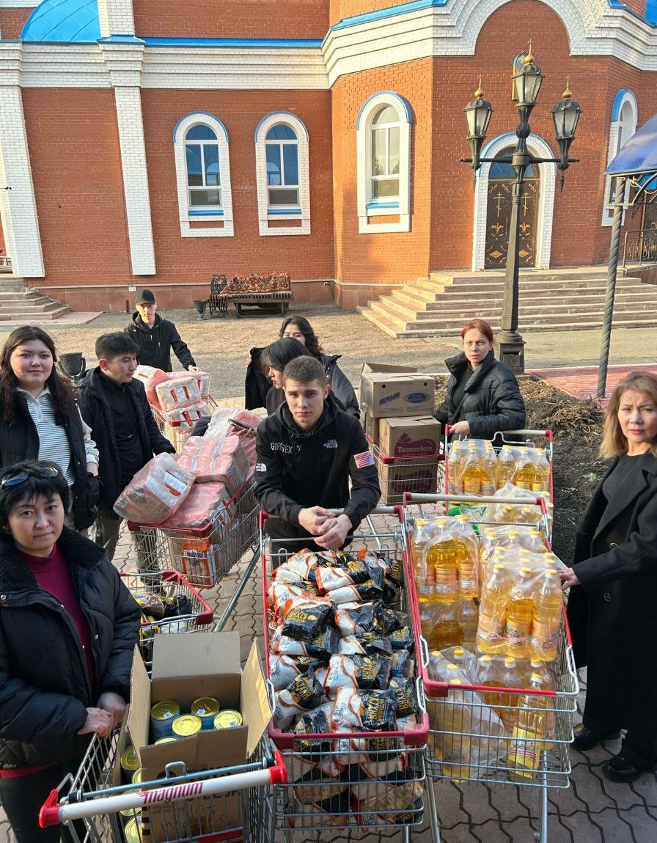 Помощь от Астанайской епархии для пострадавших в Петропавловске